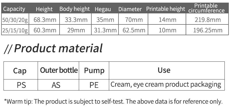 Customized Ball Shaped Skincare Jars Plastic 20g 30g 50g Eye Cream Face Cream Eye Gel Moisturizer Jar