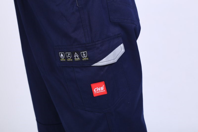 280gsm Light Weight Flame Resistant Arc Protection Trousers with reflective strips on leg