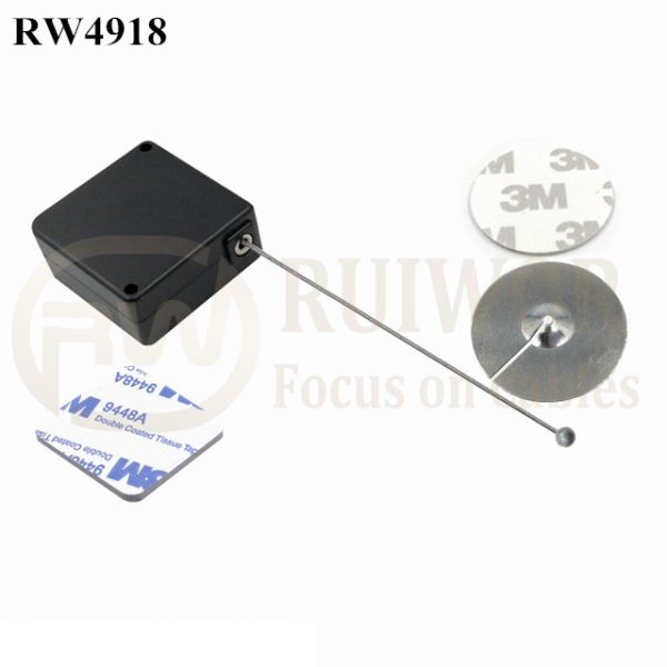 RW4918 Square Ratcheting Retractable Tether Plus Stop Function And Dia 38mm Circular Sticky Metal Plate