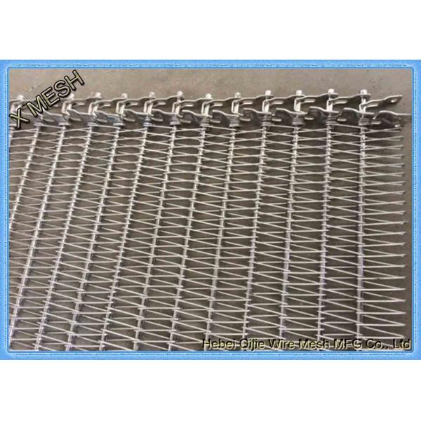 SS304 Stainless Steel Metal Wire Mesh , Eye Link Wire Mesh Conveyor Belt 10 Meters