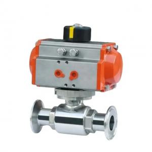 Buy cheap Stainless Steel 304 Tri Clamp Connection Sanitary Food Safe Pneumatic Actuator Ball Valve product