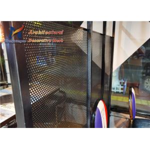 Hexagonal Punched Perforated Stainless Mesh Restaurant Partitions Black Paint