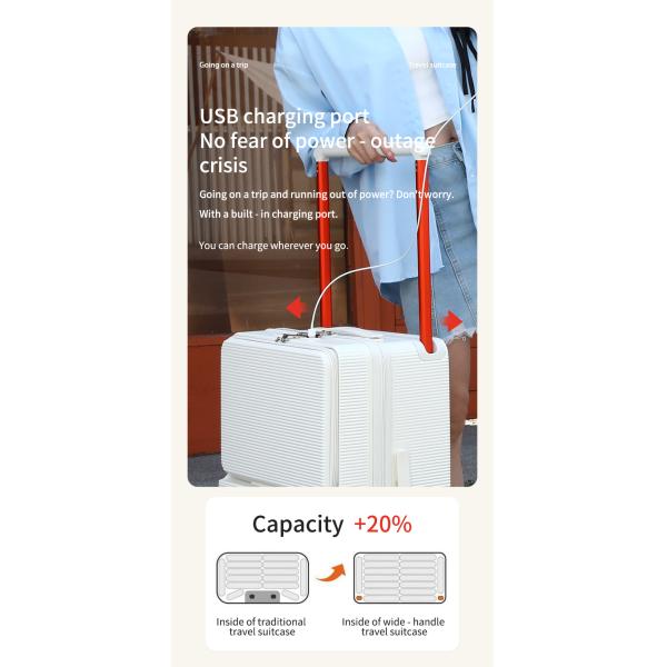 Wide trolley suitcase 20 inch women's multifunctional travel universal wheel cabin suitcase 2025 new 26 inch men's large capacity