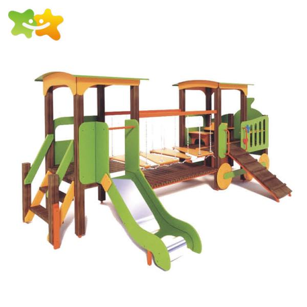 Outside Backyard Children Plastic Playground Slide With 114mm Galvanized Pipe