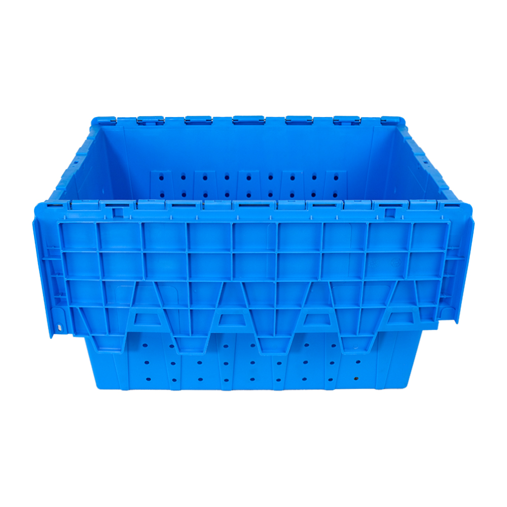 Convenient Hinged Lid Moving Crate with Lockable Design and Customized Color Option