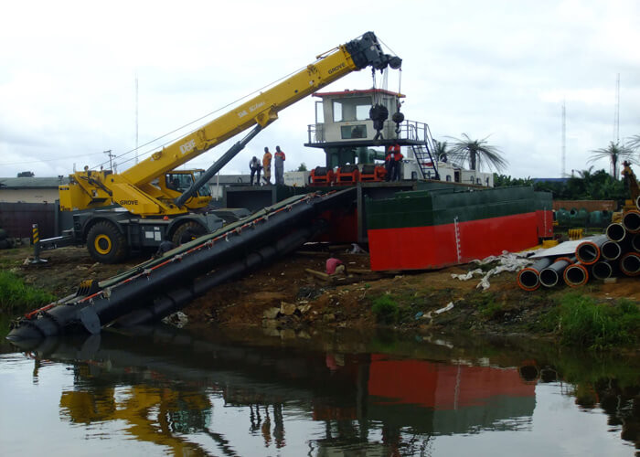 Buy cheap Mud Sediment Gravel Cutter Suction Dredger With Pump Booster Station product