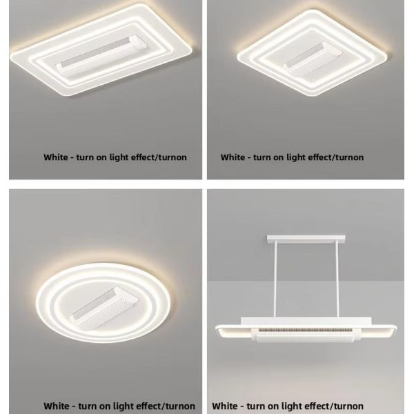 Modern Iron LED 6-Speed Dimmable Smart Bladeless Ceiling Fan with Light and Remote for Hotel Bedroom Decor