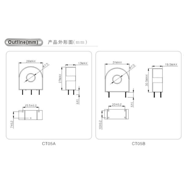 CT05 Low Current And Voltage Transformer Burn Resistant ABS Case