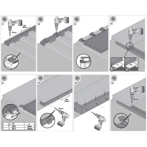 Engineered Swimming Pool Waterproof Co Extrusion Decking WPC Panels 8ft