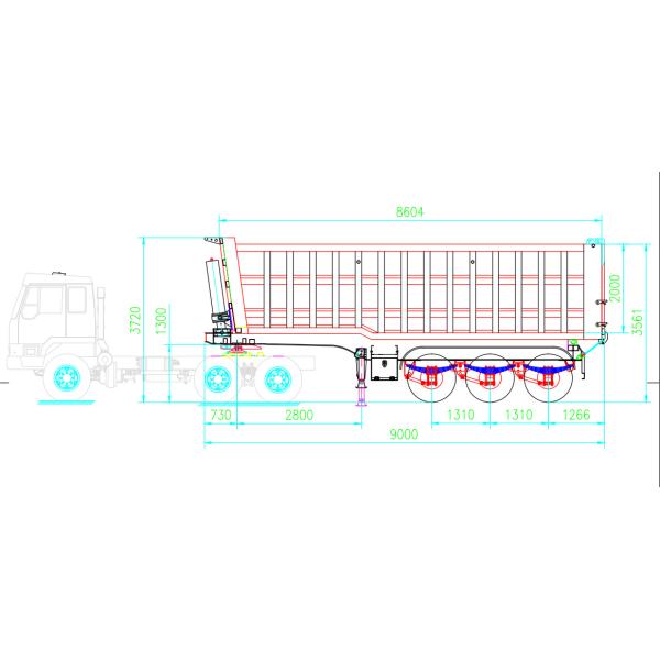 Triple Axles Hydraulic 40 Ton Rear Dump Trailers