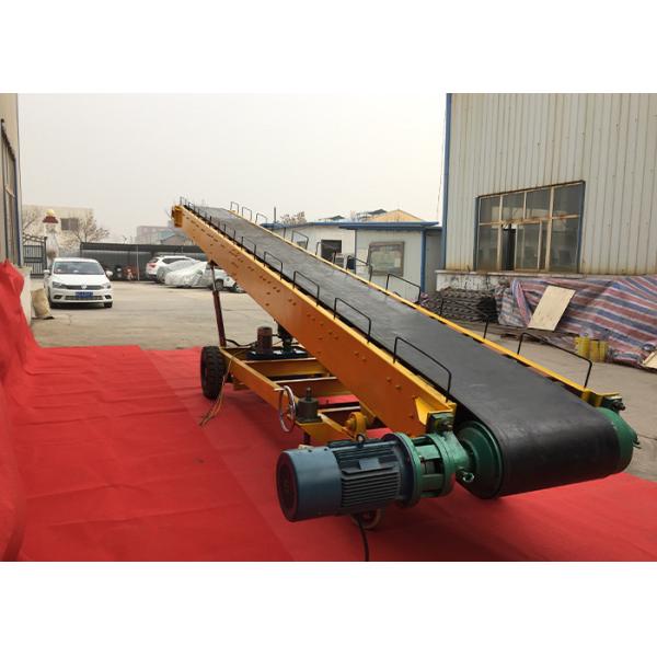 Large Capacity Carbon Steel Flat Rubber Roller Belt Conveyor For Clay And Sand