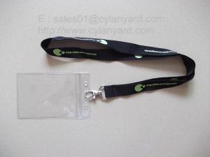 Buy cheap Small wholesale custom polyester neck ribbon with plastic badge pouch, product
