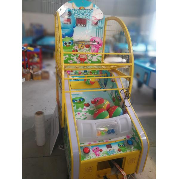 Happy Kids Automatic Basketball Return Machine , Cartoon Funny Score Ticket Redemption Arcade Basketball Hoop Machine