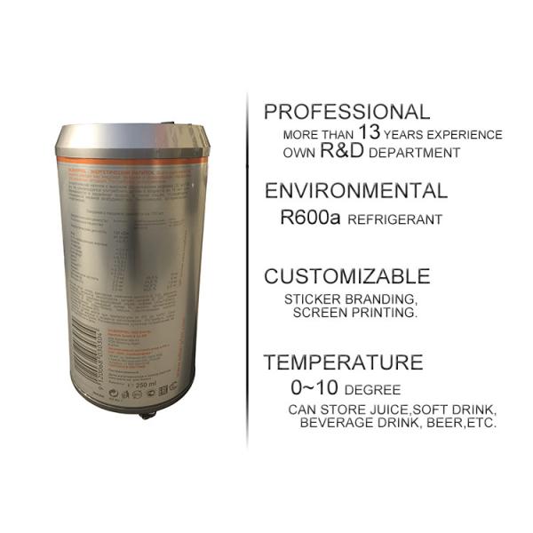 65L glass door display can cooler/ barrel shape refrigerator/round fridge/retro party cooler with wheel SC65Y