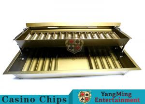 Buy cheap 15 Row Gold Yellow Color 2 Layer Double Lock Metal Casino Chip Tray With Two Layer Casino Chip Holder product
