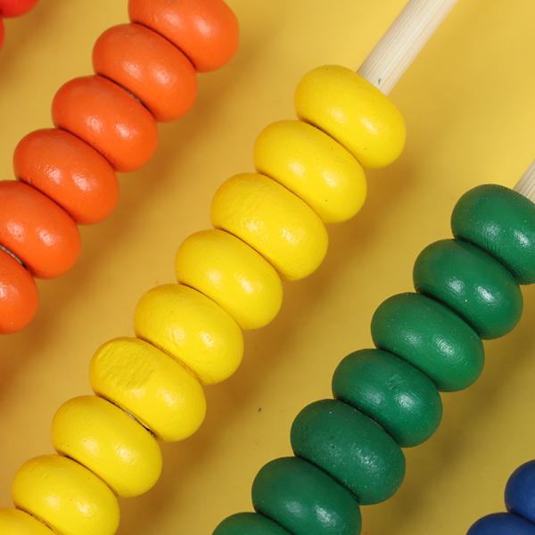 3D Geometric 15cm Wooden Bead Counting Abacus Child Toy Numbers Counting