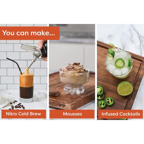 Steel 99.999% Purity 8g Cream Charger Safe Dessert Tool