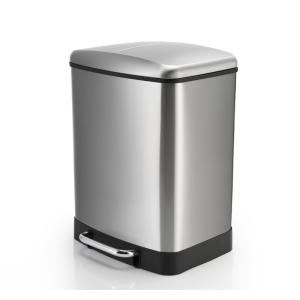 Buy cheap 410 Stainless Steel 24L Rectangular Step Trash Can product