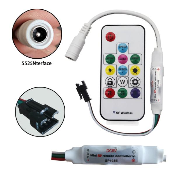 14 keys 3 pin LED Mini Controller , Sp002e Pixel Controller for LED light module