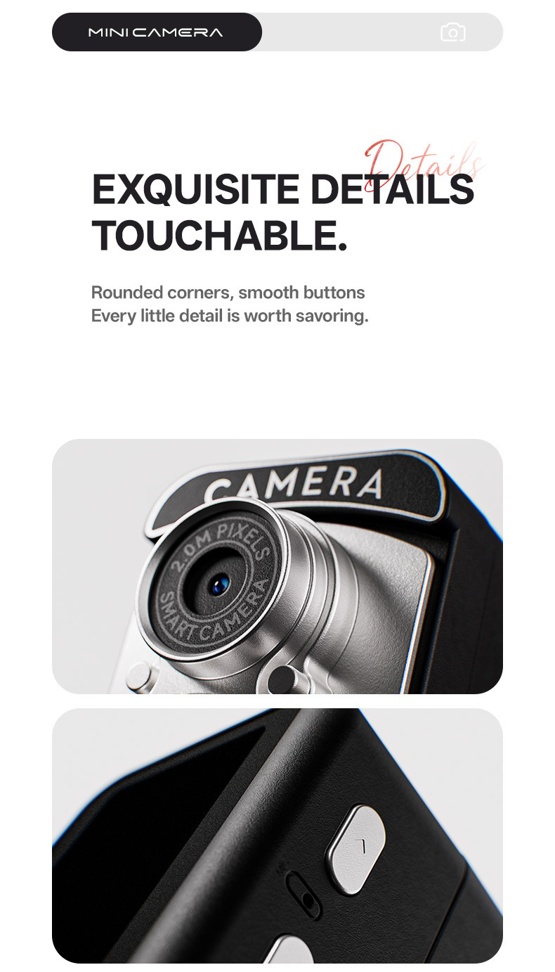 Mini Camera With Screen HD 1080p Retro Ultra Compact Camcorder