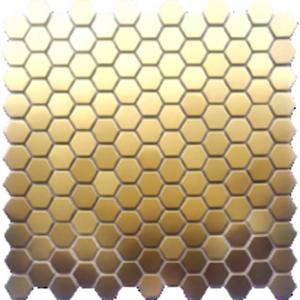 Buy cheap Rose Gold Stainless Steel Mosaic Tiles Irregular Shape Glass Mosaic Pebbles product