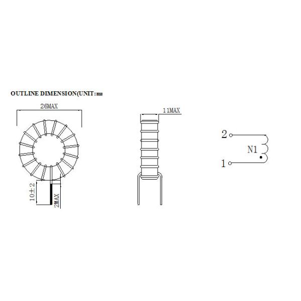 1.6mm Copper Wire Power Supply Inductor Vertical EMI Efficiency Big Current
