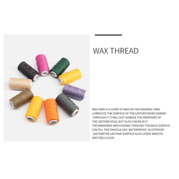 100% Polyester Flat Waxed Thread for Kangfa Waterproof 0.8mm 1mm Polyester Leather 50m