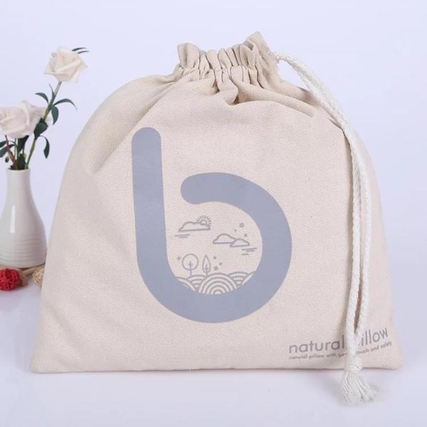 White Personalised Drawstring Bag , Square Mini Canvas Drawstring Bags