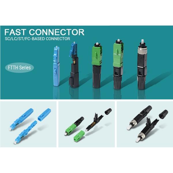 Less 0.3dB Loss Fiber Optic Cable Connectors , Ftth Solution SC/APC SC/UPC Fast Connector