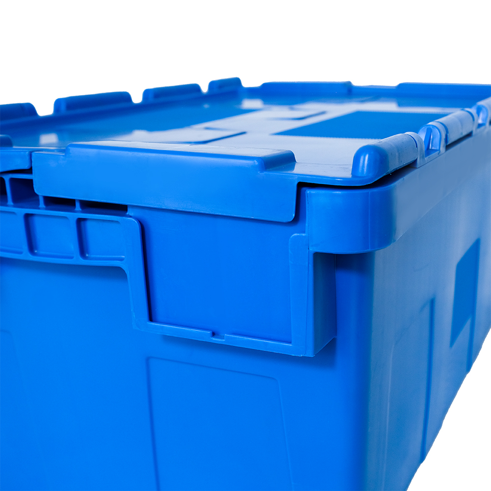 Versatile and Sturdy 100% Virgin PP Container Plastic Storage Crate with Lid