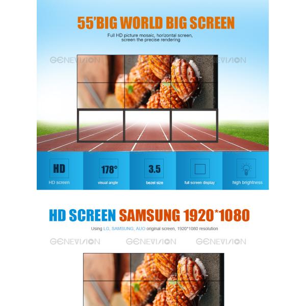 55 inch splicing screen TV wall with bracket floor standing 3.5mm narrow bezel seamless video wall screen