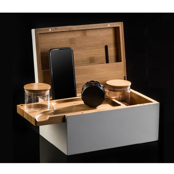 Stash Box Set CE / EU Certificate Herbal Grinder Rolling Tray Bamboo Storage Box