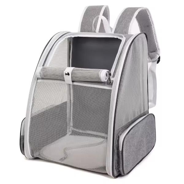 Semi Circle Pet Backpack Carriers Extendable Collapsible Cat Carriers OEM With Safety Straps