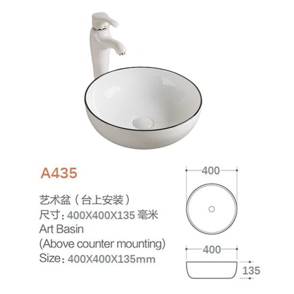 Counter Top Bathroom Sink Custom Small Black Round Console Face Basin