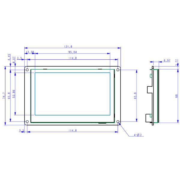 Embedded Built In Industrial Capacitive Touch Screen 4.3 Inch 480×272 Resolution