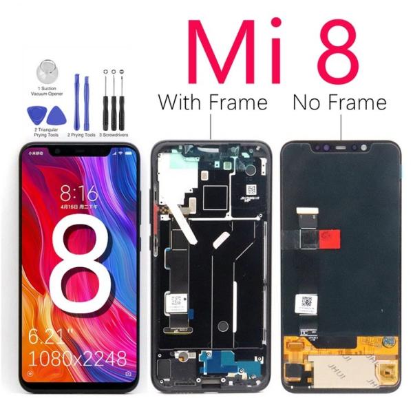 Quality Xiaomi Mi 8 LCD Display Screen Replacement with Frame without Frame For Xiaomi Mi8  Assembly Screen for sale