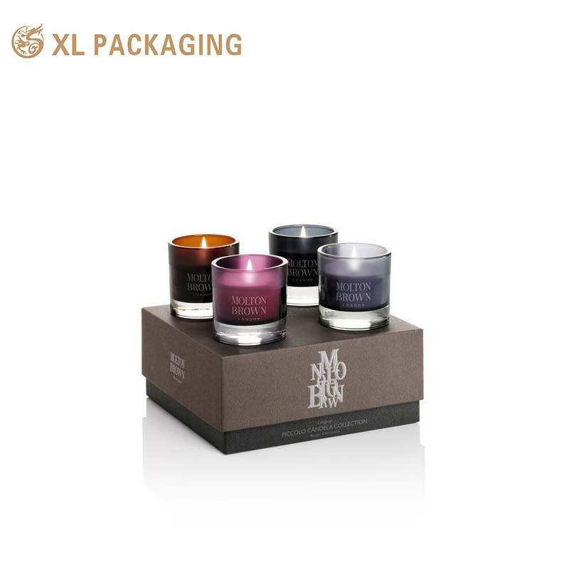 XL Packaging Custom Packaging Box Factory Custom Kraft Candle Packaging Box With Lid And Base Rigid Gift Candle Boxes With Paper Tray