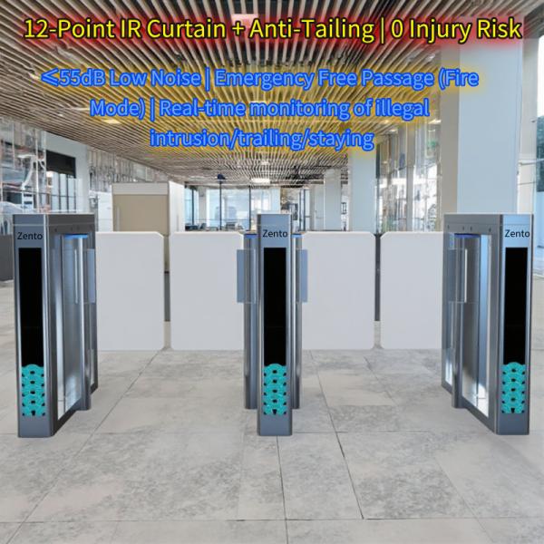 ZT-982 Speed Lane Turnstile installed in modern office building