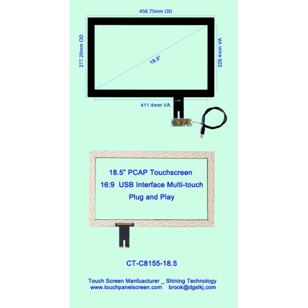 18.5" Plug And Play Capacitive Touch Panel , Pcap Touch Screen For Android Tablets
