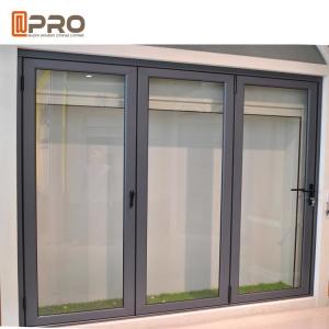 Buy cheap Black powder coating commercial aluminum folding door with ready mold folding panel doors room doors folding sliding doo product