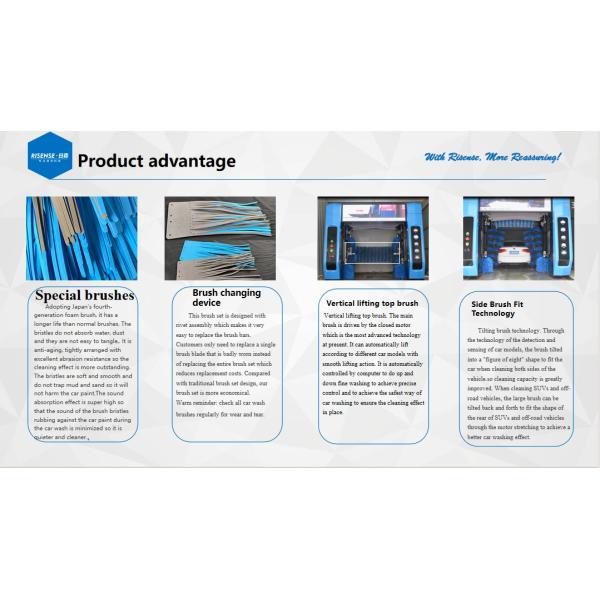 Risense Professional Manufacturer Automatic-car-wash-machine-price with air Dryer and Wheel Brushes