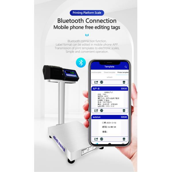SH2100-A8P Table Scale High Accuracy and LED Display 50cm*60cm Size for Weighing/Print
