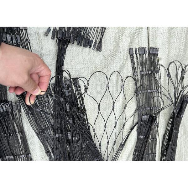 Zoo Black Oxide Wire Rope Mesh Knotted 1.2-4.0mm Cable Dia For Tiger And Monkey