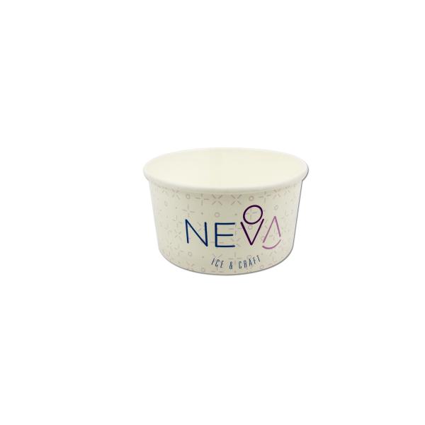 Single Wall 170ml Small White Paper Ice Cream Cups Customized Logo Offset Printed