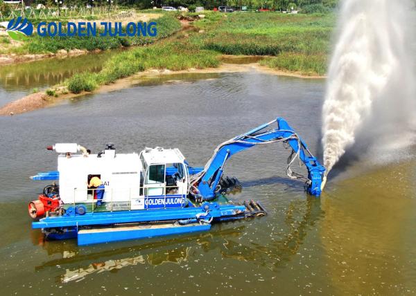 JLAME450 Amphibious Multipurpose Dredger With Crawler With Flexible Movement And