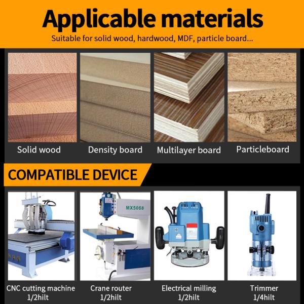CNC Wood Router Bits Arden AK47-1/2 3flute 6*20 Carbide 3 Splines End Mill TCT Straight Bit Wood Milling Cutter Auyatools