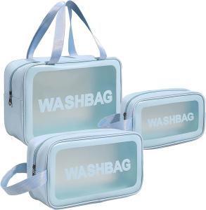Buy cheap Clear Toiletry Bag 3 PCS Makeup Cosmetic Transparent Travel Wash Bag For Women product
