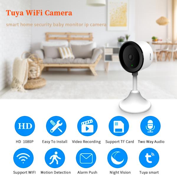100 Degree 2.0MP Tuya Smart Camera Plug In Tuya Camera ONVIF