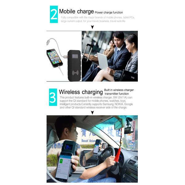multi function auto jump starter power bank with wireless charge