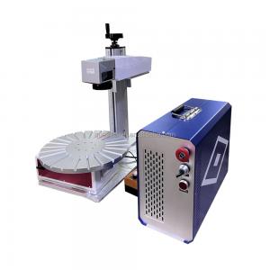 China Rotary Table Portable 20w Fiber Laser Marking Machine For Pen Pencil on sale